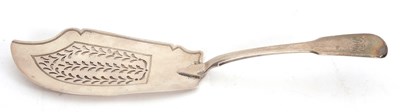 Lot 32 - A George IV silver fiddle pattern fish slice...