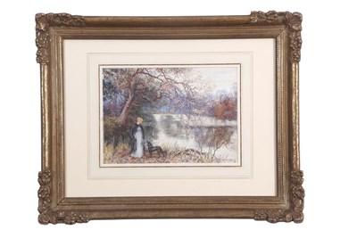 Lot 450 - Edith Berkeley (act.1880-1887), Lady and dog...