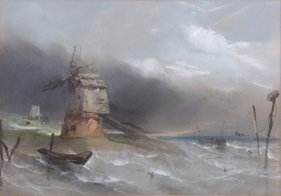 Lot 554 - Henry Bright (1810-1873), Mill surrounded by...