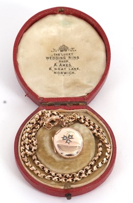 Lot 191 - A 9c chain and locket, the oval locket with...
