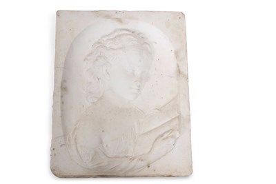 Lot 371 - A 19th Century rectangular carved stone panel...