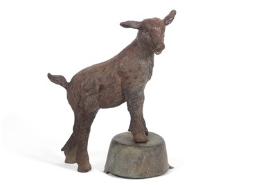 Lot 374 - A bronzed metal model of a lamb, 60cm high