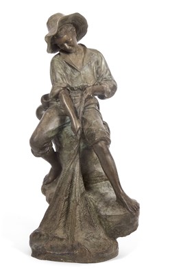 Lot 375 - A 20th Century hollow bronzed metal model of a...