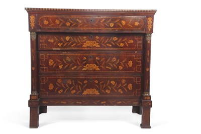 Lot 379 - A 19th Century Dutch marquetry chest of four...
