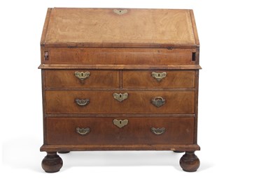 Lot 399 - An early 18th Century walnut bureau, the full...