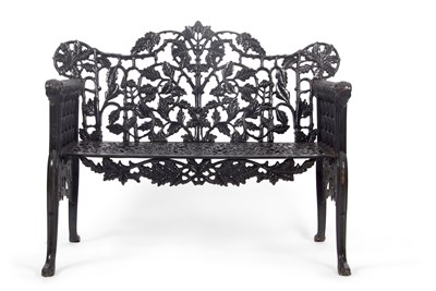 Lot 369 - A Victorian style cast iron garden bench with...