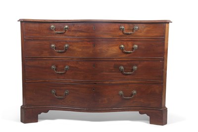Lot 398 - A George III mahogany serpentine gentlemans...