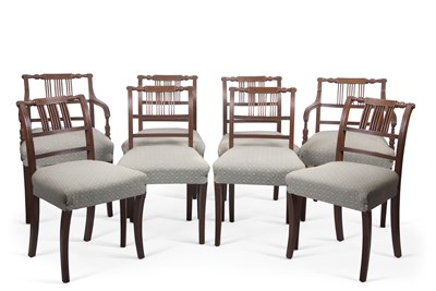 Lot 479 - A set of eight late Georgian mahogany dining...