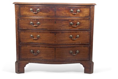 Lot 394 - A George III mahogany serpentine front...