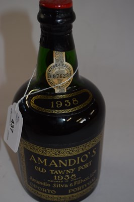 Lot 437 - Amandio's Old Tawny Port, 1938, bottled 1972,...