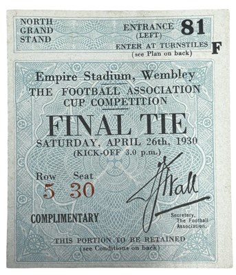 Lot 266 - 1930 F.A. Cup Final ticket, Arsenal v...