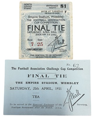 Lot 268 - 1931 F.A Cup Final ticket, West Bromwich...