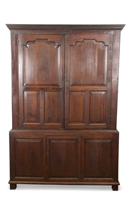 Lot 390 - An 18th Century oak livery cupboard with...