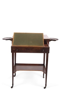 Lot 407 - A George III walnut writing table of small...