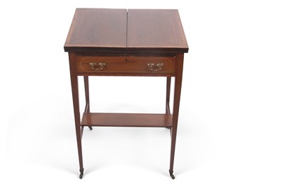 Lot 406 - An Edwardian mahogany and  inlaid writing...