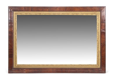 Lot 363 - A 19th Century walnut framed wall mirror with...