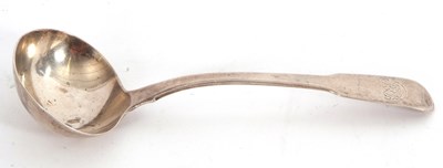 Lot 40 - A George III silver sauce ladle, fiddle...