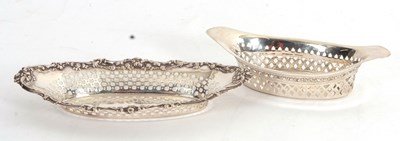 Lot 54 - Mixed Lot: An Edwardian silver oval pierced...