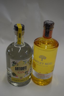 Lot 475 - Antidote Lemon Gin and Whitley Neill Peach Gin,...