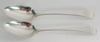 Lot 59 - A pair of George III silver tablespoons,...