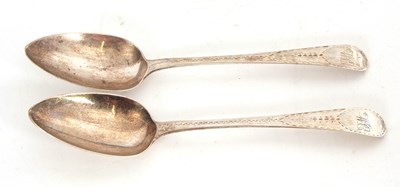 Lot 66 - A pair of George III silver bright cut...