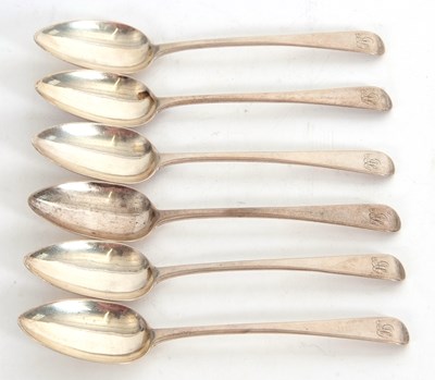 Lot 71 - A set of six George III silver Old English...