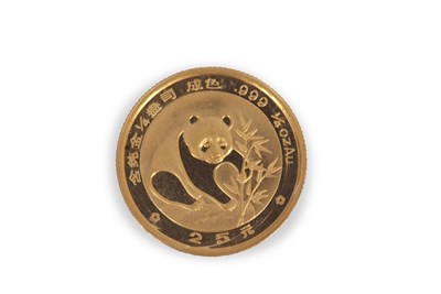 Lot 445 - A 1988 Chinese Panda 25 Yuan gold coin, in...