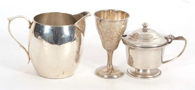 Lot 77 - Mixed Lot: A George V silver milk jug of plain...