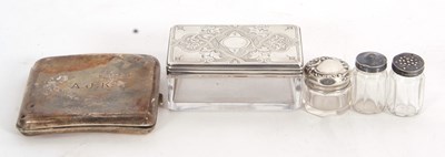 Lot 85 - Mixed Lot: A George V silver cigarette case of...