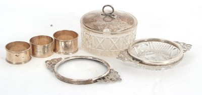 Lot 90 - Mixed Lot: A cut glass preserve dish with a...