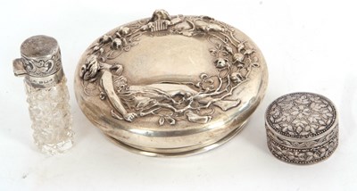 Lot 123 - Mixed Lot: A large Art Nouveau lid stamped...