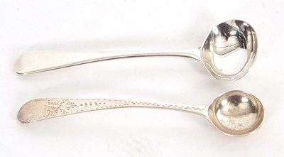 Lot 131 - Two Georgian salt spoons hallmarked for London...