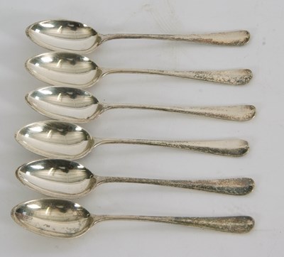 Lot 132 - A set of six George V silver Hanoverian rat...