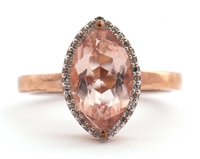Lot 27 - A 9ct morganite and diamond ring, set with a...