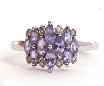 Lot 4 - A 9ct tanzanite and diamond ring, set with...
