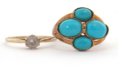 Lot 52 - Two gemset rings: to include a 9ct turquoise...