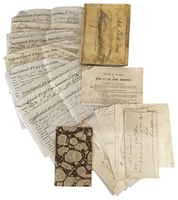 Lot 1084 - Vellum Manuscript book. “Stock Book 1844” 8vo,...