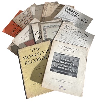Lot 1157 - THE MONOTYPE RECORDER. A Collection of...