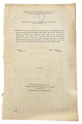 Lot 910 - SLAVERY REPORT. SLAVE TRADE. “Slave Trade...