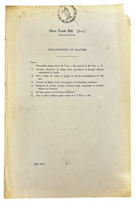 Lot 911 - SLAVE TRADE. BRITISH INDIA. Slave Trade [H. L]...