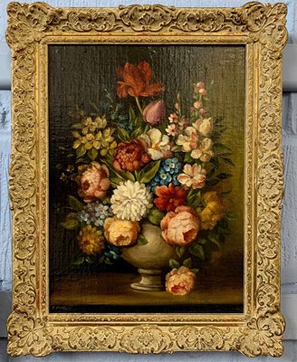 Lot 17 - E. Piot (20th cenury) Still life of flowers,...