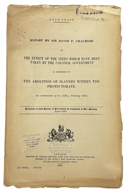 Lot 909 - SLAVE TRADE - GOLD COAST - ABOLITION OF...