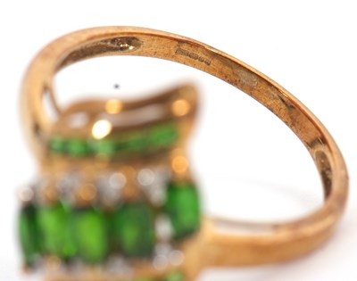 Lot 19 - A 9ct diopside and diamond ring, set with...