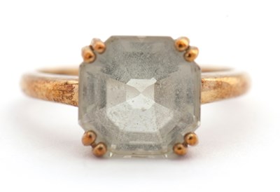Lot 44 - A 9ct prasiolite ring, the octagonal mixed cut...