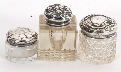 Lot 149 - Mixed Lot: A cut glass silver ink well of...
