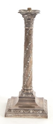 Lot 156 - A George V silver table lamp having a cast...