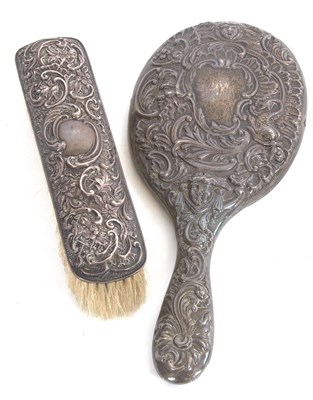 Lot 161 - Mixed Lot:  A late Victorian silver backed...