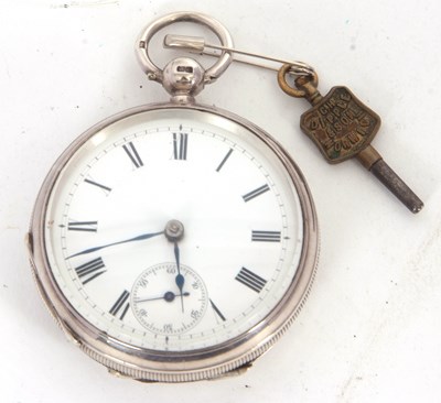 Lot 176 - A silver open face pocket watch hallmarked on...