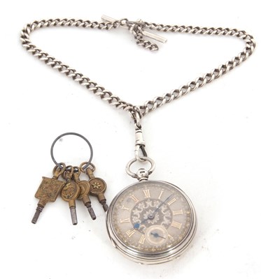 Lot 185 - A silver cased pocket watch by Lichet & Co of...