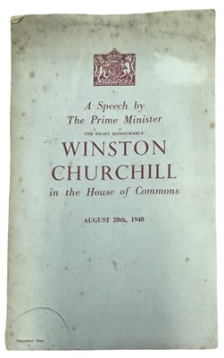 Lot 1260 - A SPEECH BY THE PRIME MINISTER THE RIGHT...